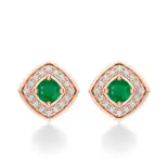 Kolczyki ze szmaragdem różowe złoto AJK_008